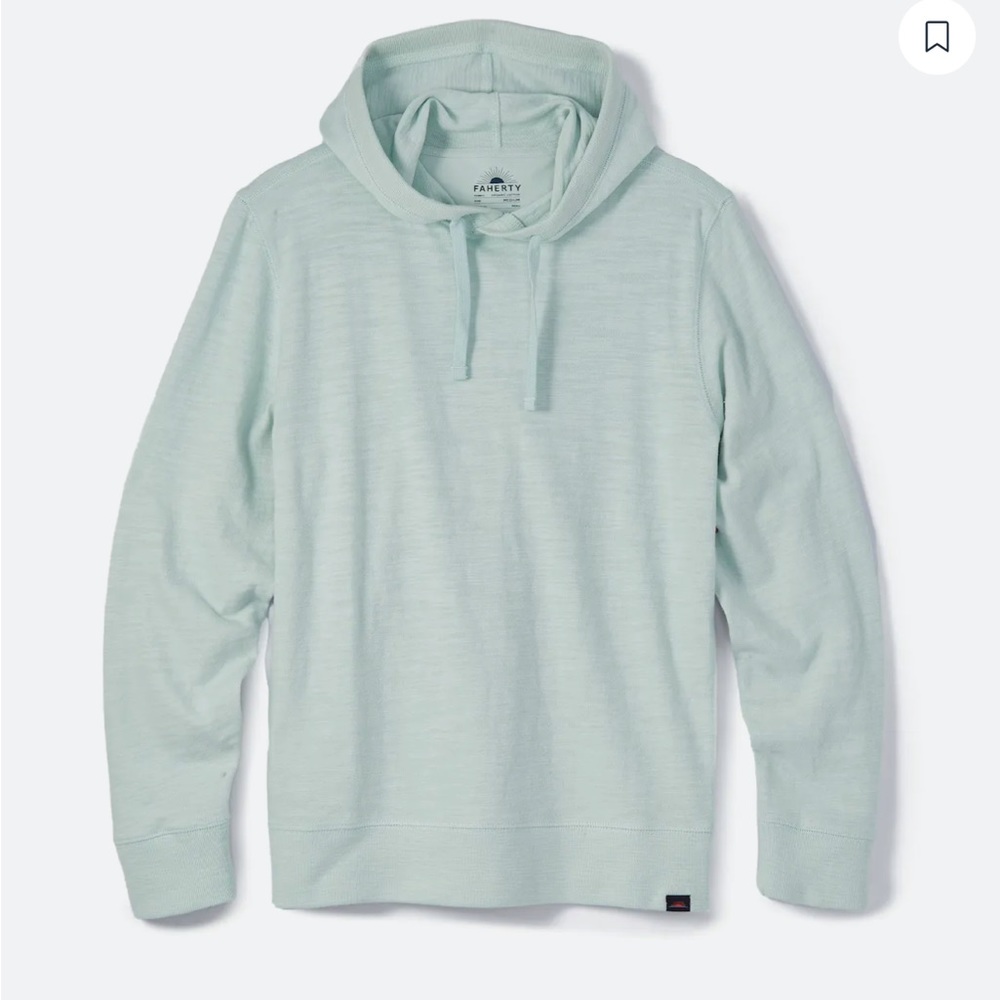FAHERTY BRAND
Slub Cotton Hoodie
 in Lagoon Teal